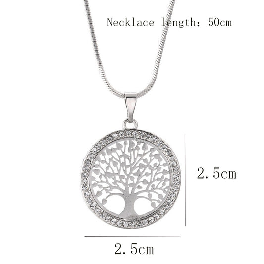 Fashion Life Tree Alloy Copper Plating Inlay Artificial Rhinestones Unisex Sweater Chain