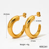 1 Pair Elegant Simple Style Classic Style C Shape Polishing Plating Stainless Steel 14k Gold Plated White Gold Plated Gold Plated Ear Studs