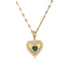 Ig Style Simple Style Heart Shape Stainless Steel Copper Plating Inlay Zircon Gold Plated Pendant Necklace