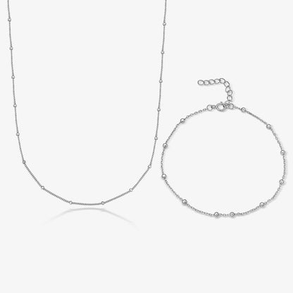 Simple Style Classic Style Solid Color Sterling Silver Plating 18k Gold Plated White Gold Plated Women's Bracelets Necklace
