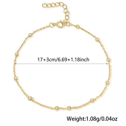 Simple Style Classic Style Solid Color Sterling Silver Plating 18k Gold Plated White Gold Plated Women's Bracelets Necklace