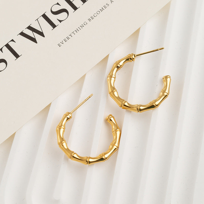 1 Pair Classic Style Geometric Plating Titanium Steel Earrings