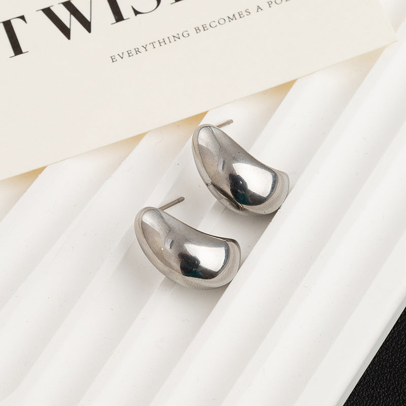 1 Pair Classic Style Geometric Plating Titanium Steel Earrings