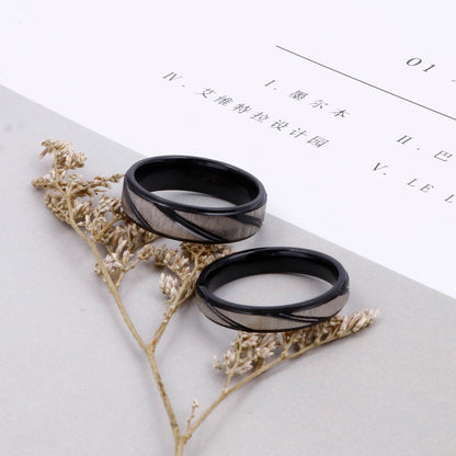 Simple Style Geometric Titanium Steel Rings