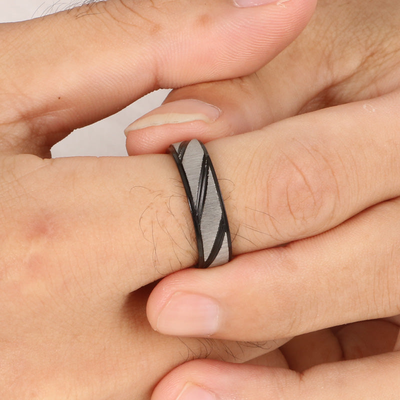 Simple Style Geometric Titanium Steel Rings