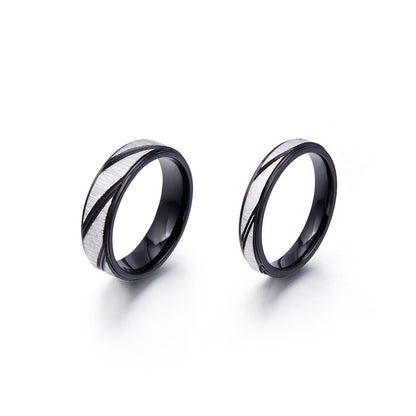 Simple Style Geometric Titanium Steel Rings