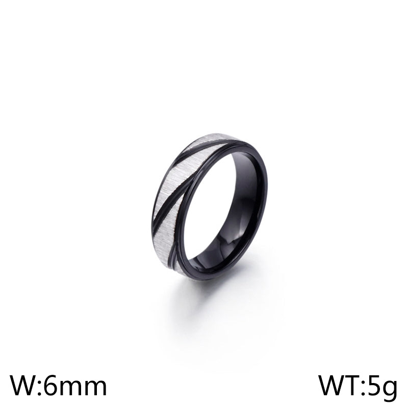 Simple Style Geometric Titanium Steel Rings