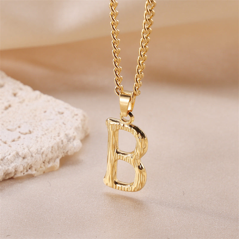 Streetwear Letter Stainless Steel Titanium Steel Plating Charms Necklace