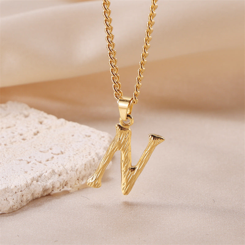 Streetwear Letter Stainless Steel Titanium Steel Plating Charms Necklace