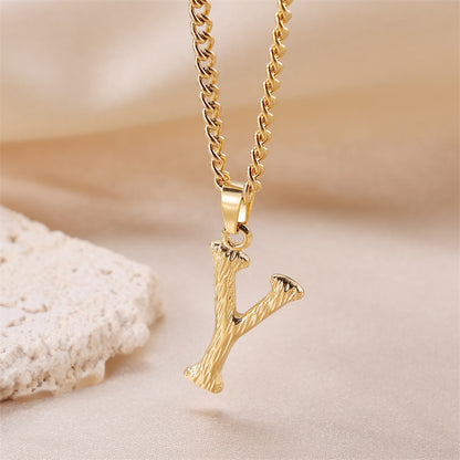 Streetwear Letter Stainless Steel Titanium Steel Plating Charms Necklace