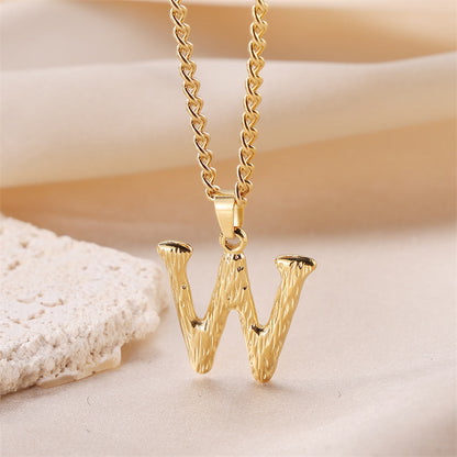 Streetwear Letter Stainless Steel Titanium Steel Plating Charms Necklace