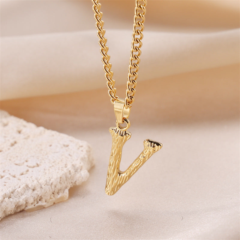 Streetwear Letter Stainless Steel Titanium Steel Plating Charms Necklace