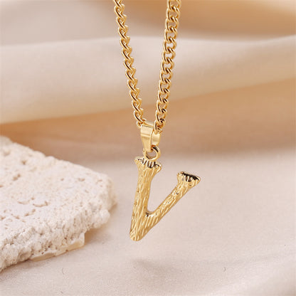 Streetwear Letter Stainless Steel Titanium Steel Plating Charms Necklace