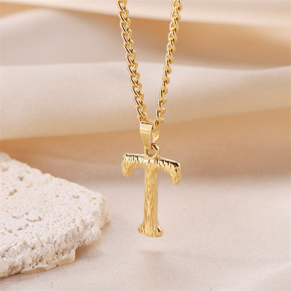 Streetwear Letter Stainless Steel Titanium Steel Plating Charms Necklace