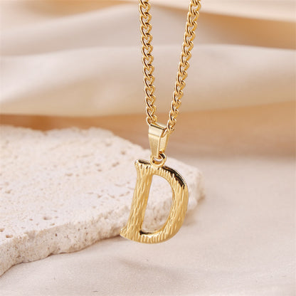 Streetwear Letter Stainless Steel Titanium Steel Plating Charms Necklace