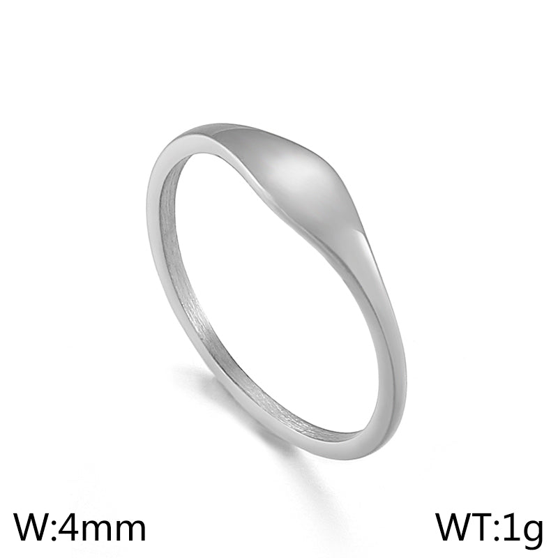 Simple Style Geometric Titanium Steel Plating Rings