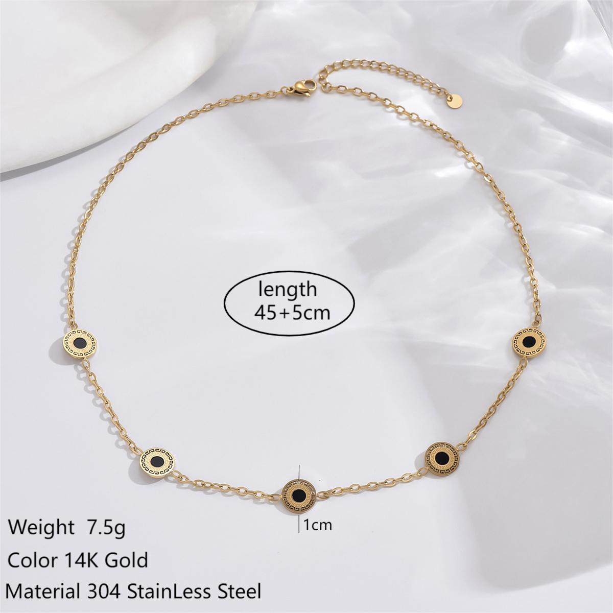 Simple Style Round Heart Shape Feather Stainless Steel Plating Hollow Out Inlay Acrylic 14k Gold Plated Necklace