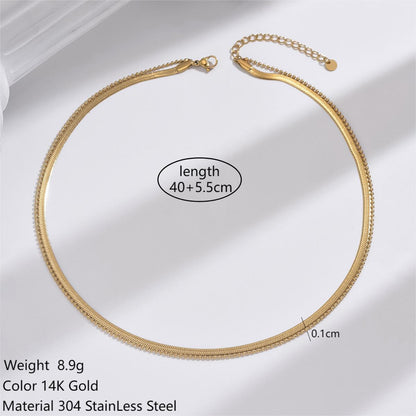 Simple Style Rectangle Stainless Steel Plating Inlay Zircon 14k Gold Plated Double Layer Necklaces