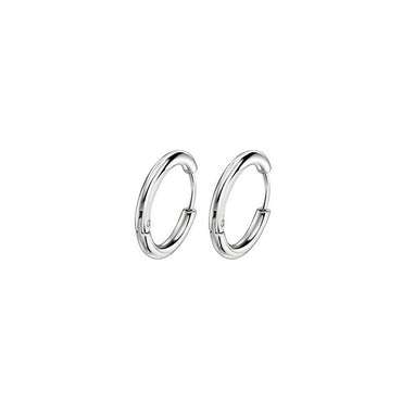 1 Pair Basic Round Stainless Steel Earrings