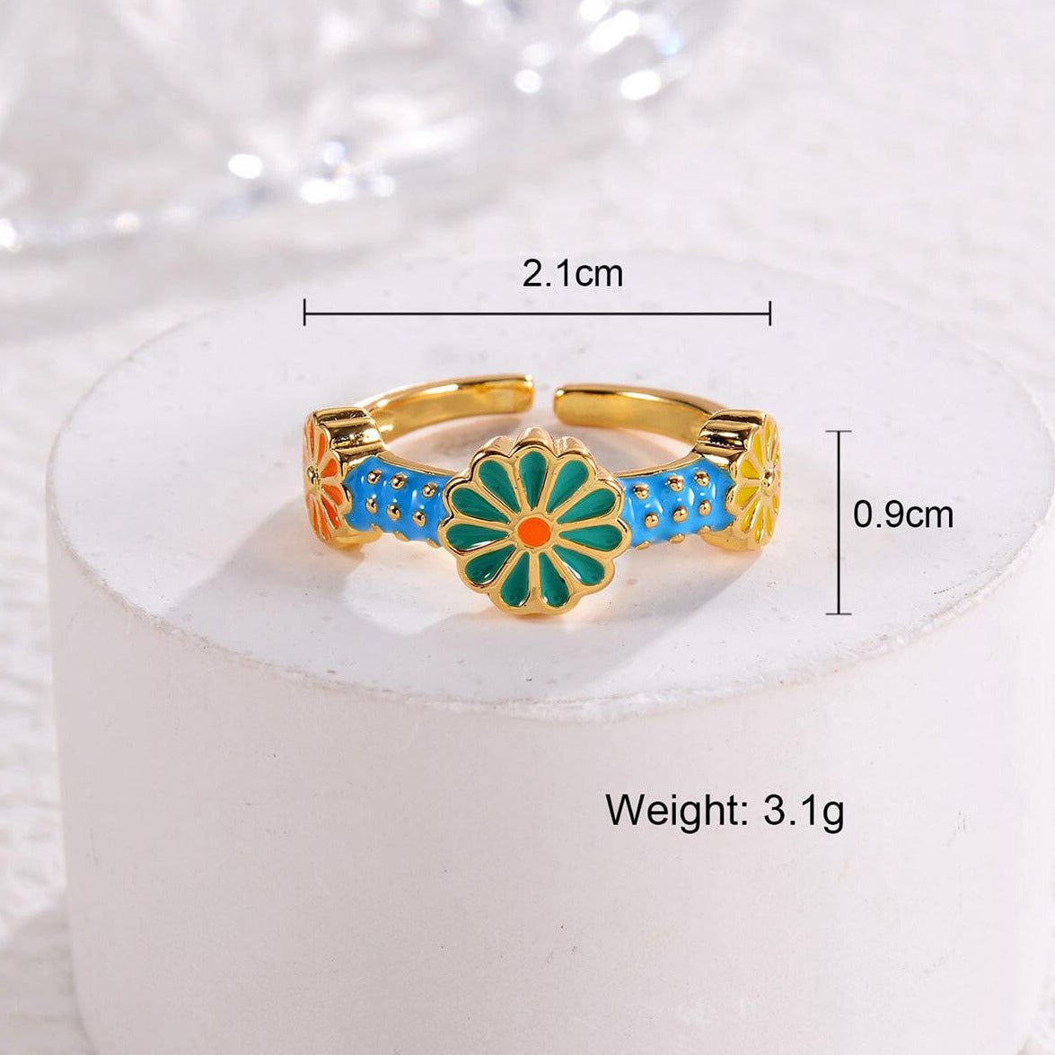 Elegant Pastoral Flower Fish Tail Copper Beaded Inlay Zircon 18k Gold Plated Rings