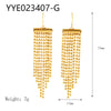 1 Pair Ig Style Elegant Geometric Tassel Plating Stainless Steel 18k Gold Plated Drop Earrings