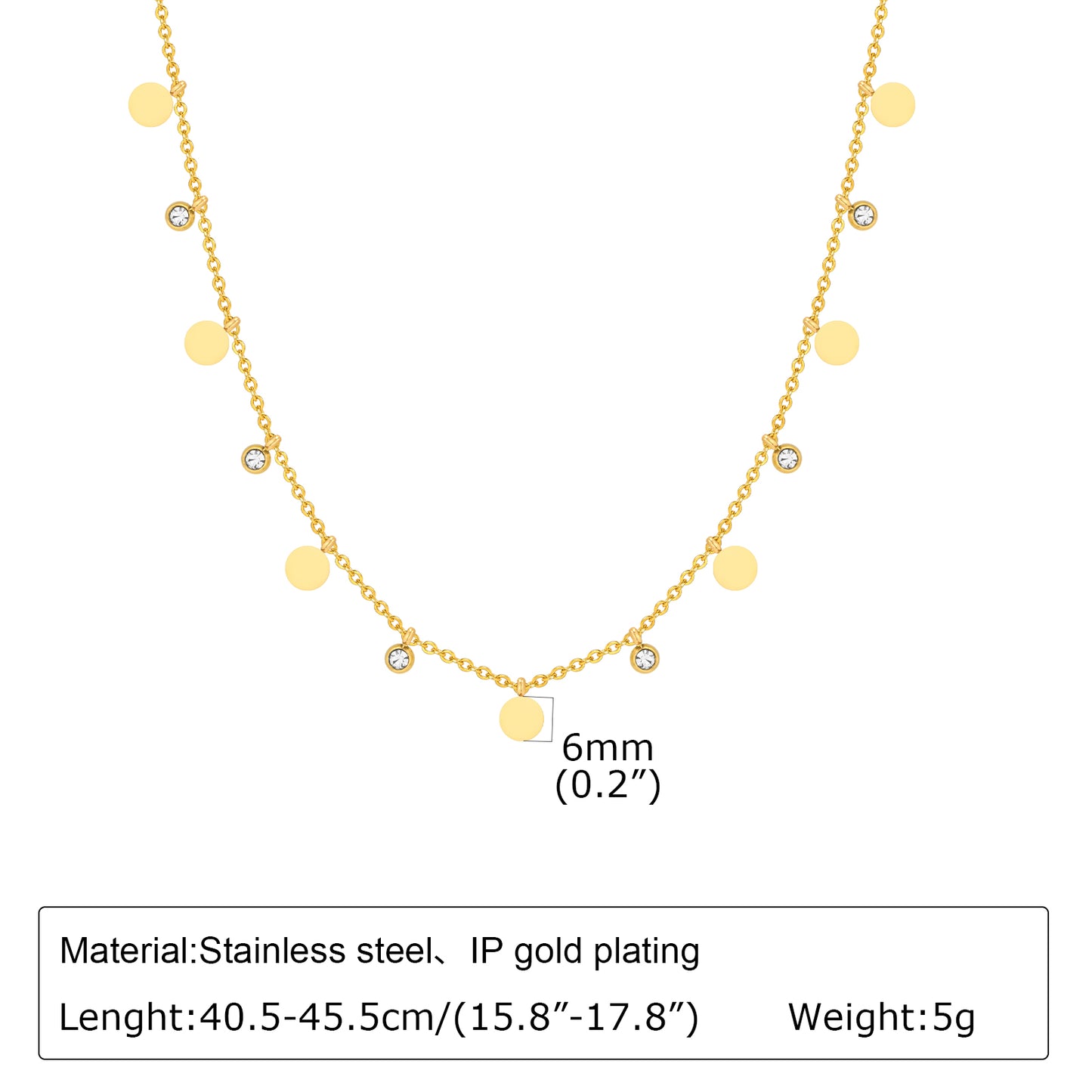 Fairy Style Simple Style Triangle Square Water Droplets Stainless Steel Plating Inlay Zircon 18k Gold Plated Necklace