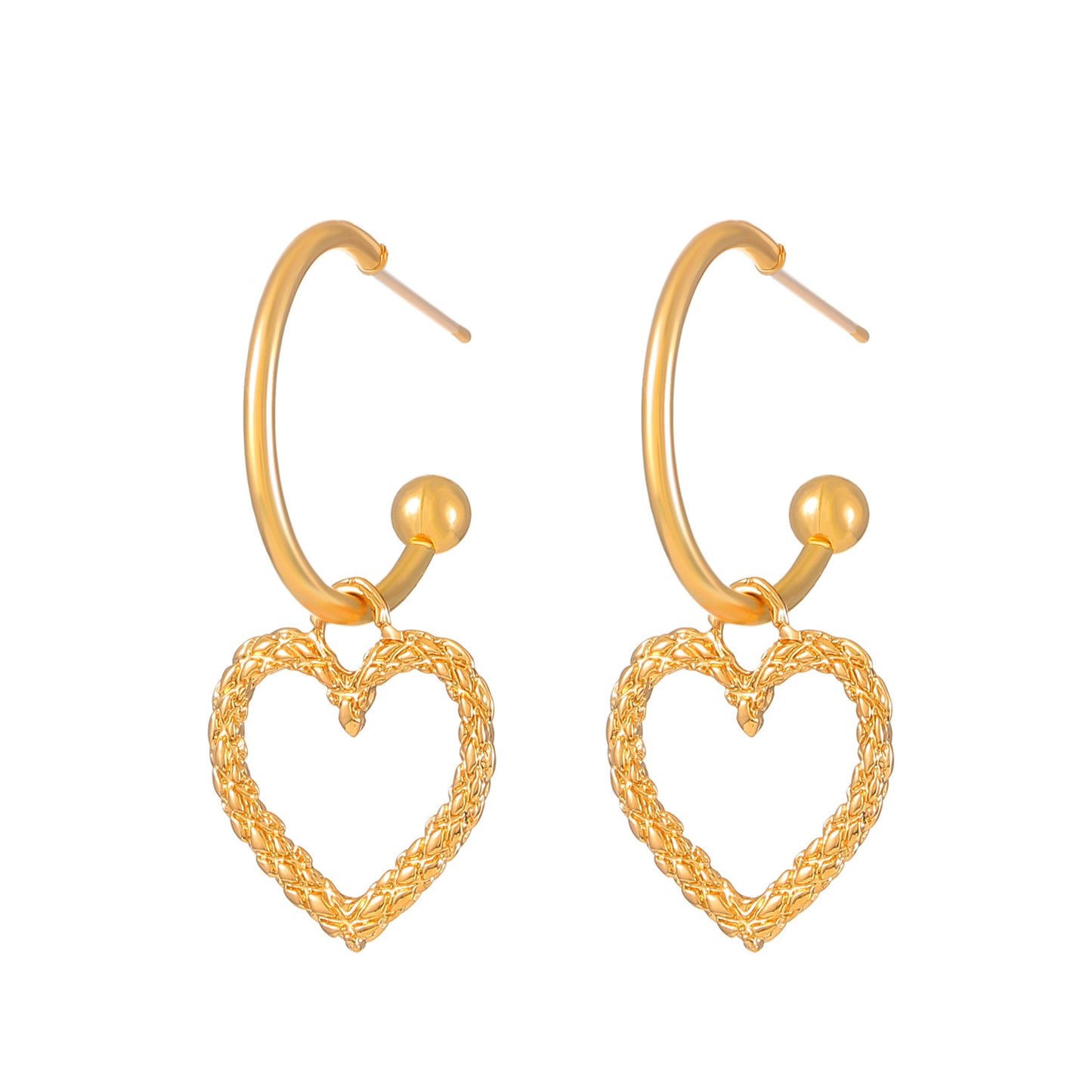 1 Pair Elegant Simple Style Heart Shape Alloy Drop Earrings