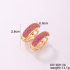 1 Piece Casual Simple Style Geometric Irregular Copper Zircon Silver Plated Huggie Earrings