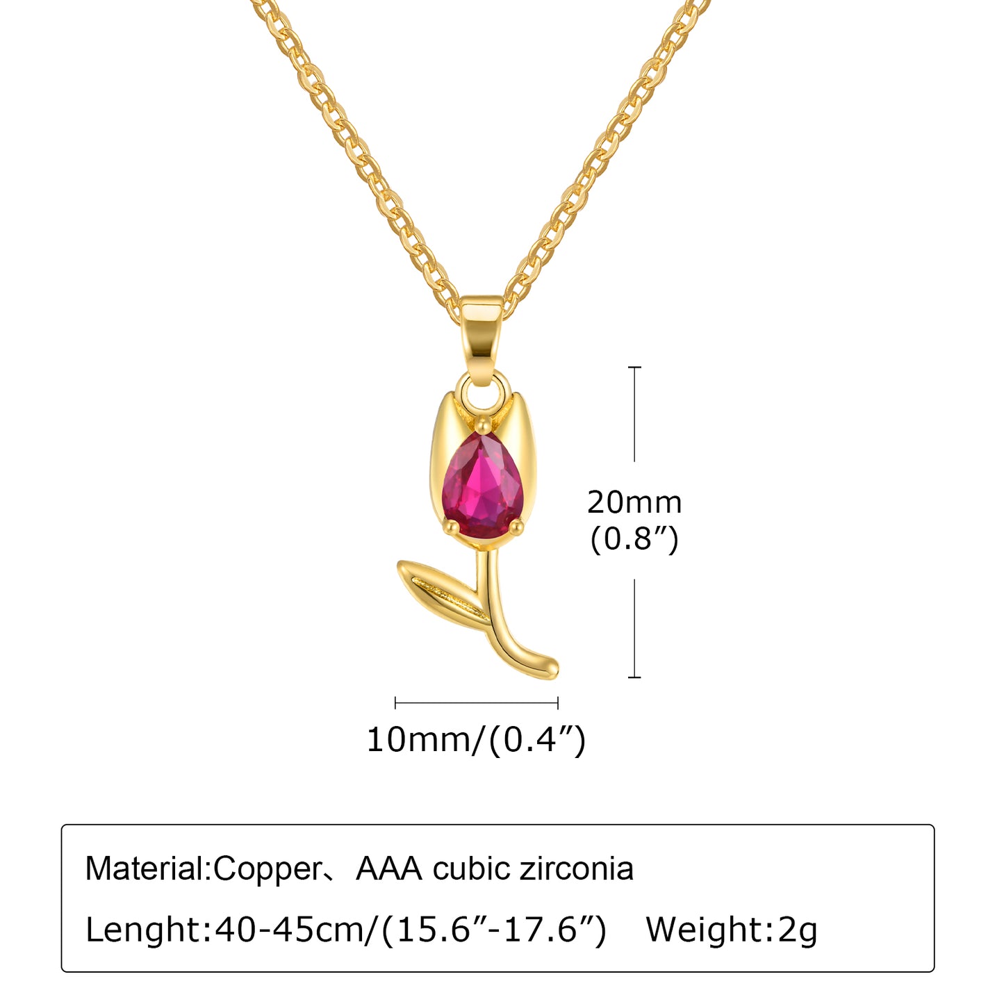 Lady Flower Stainless Steel Plating Inlay Zircon Gold Plated Pendant Necklace