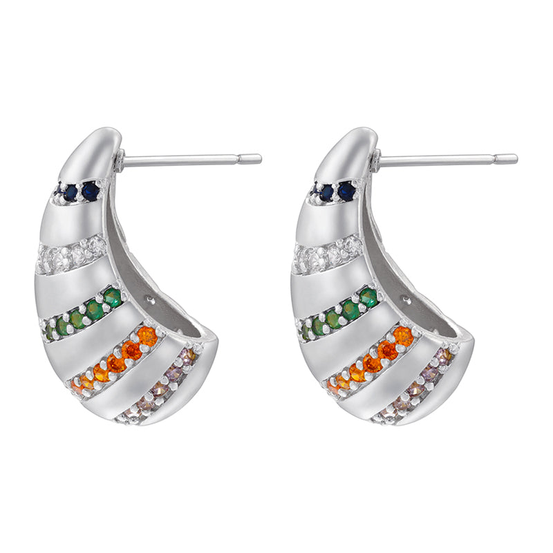 1 Pair Elegant Luxurious Shiny Water Droplets Plating Inlay Copper Zircon 18k Gold Plated Ear Studs