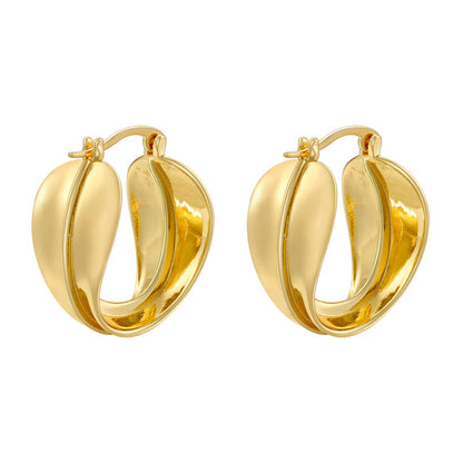 1 Pair Casual Vintage Style Simple Style Water Droplets Plating Inlay Copper Zircon 18k Gold Plated Ear Studs