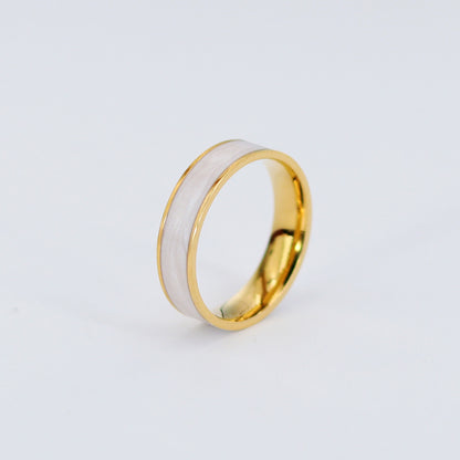 Romantic Sweet Commute Solid Color Titanium Steel Enamel Plating 18k Gold Plated Rings