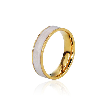 Romantic Sweet Commute Solid Color Titanium Steel Enamel Plating 18k Gold Plated Rings