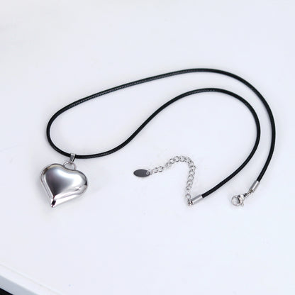 Casual Sweet Commute Heart Shape Titanium Steel Pendant Necklace