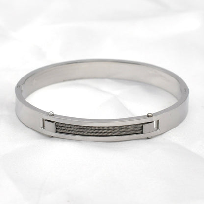 Basic Commute Solid Color Stainless Steel Plating Bangle