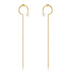 1 Pair Elegant Simple Style Geometric Tassel Plating Inlay Stainless Steel Zircon Gold Plated Drop Earrings