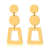 1 Pair Elegant Simple Style Geometric Tassel Plating Inlay Stainless Steel Zircon Gold Plated Drop Earrings