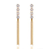 1 Pair Elegant Simple Style Geometric Tassel Plating Inlay Stainless Steel Zircon Gold Plated Drop Earrings