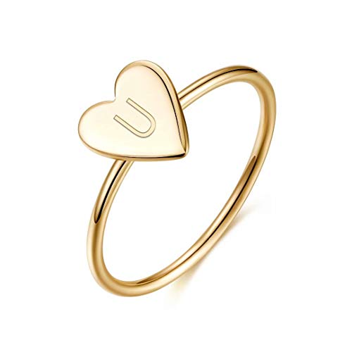 Ig Style Simple Style Letter Heart Shape Sterling Silver Plating 14k Gold Plated Rings