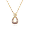 Ig Style Simple Style Circle Water Droplets Stainless Steel Copper Plating Inlay Zircon Gold Plated Pendant Necklace