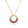 Ig Style Simple Style Circle Water Droplets Stainless Steel Copper Plating Inlay Zircon Gold Plated Pendant Necklace