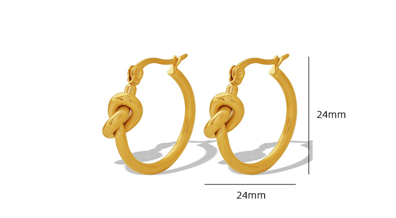 1 Pair Retro Simple Style Knot Plating Titanium Steel 18k Gold Plated Earrings