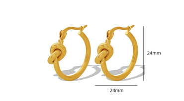 1 Pair Retro Simple Style Knot Plating Titanium Steel 18k Gold Plated Earrings