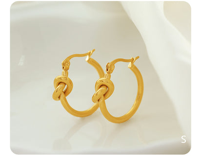 1 Pair Retro Simple Style Knot Plating Titanium Steel 18k Gold Plated Earrings