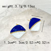 1 Pair Elegant Artistic Triangle Square Enamel Plating Chain Stainless Steel Gold Plated Ear Studs