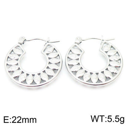 Fashion Geometric Stainless Steel Plating Hoop Earrings 1 Pair