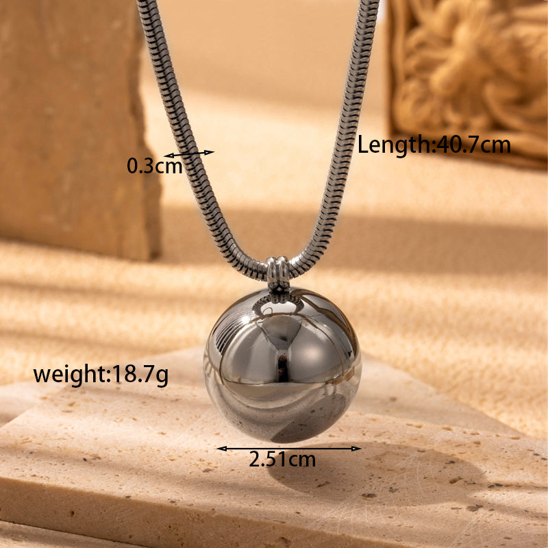 Simple Style Round Stainless Steel Plating 18k Gold Plated Pendant Necklace