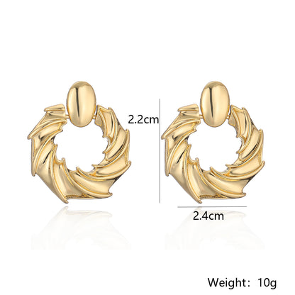 1 Pair Ig Style Simple Style Geometric Plating Copper 18k Gold Plated Drop Earrings