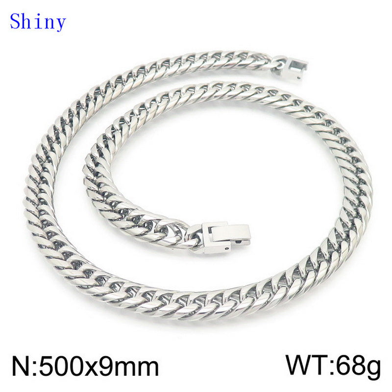 Hip-hop Geometric Titanium Steel Polishing Bracelets Necklace