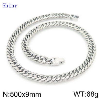 Hip-hop Geometric Titanium Steel Polishing Bracelets Necklace